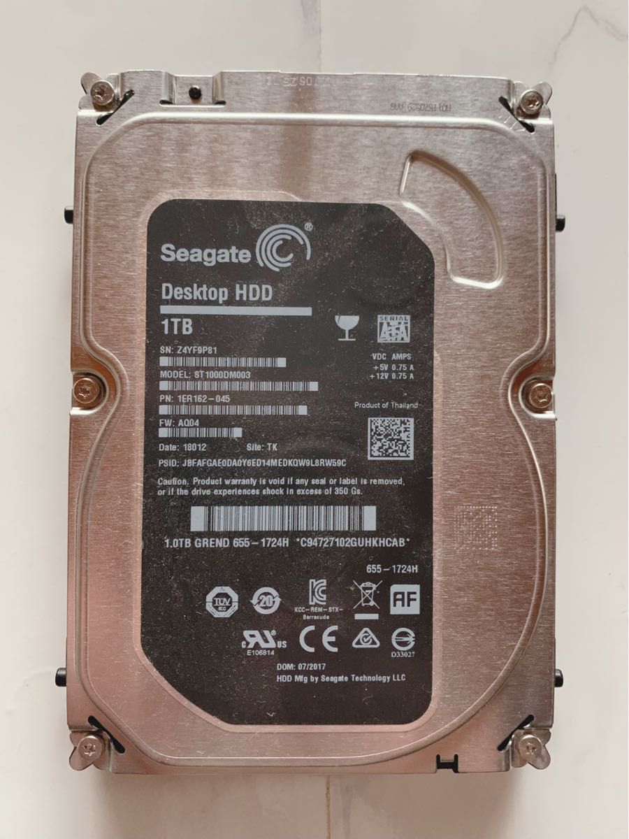 Seagate HDD 1TB 3.5インチ 正常判定《値下げ不可》