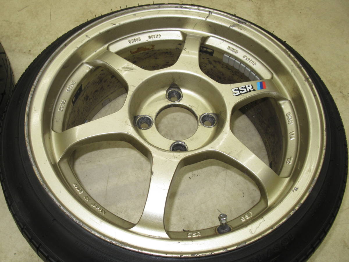 超軽量！鍛造！SPEEDSTAR SSR TYPE-C 7J-15 off+30 pcd100/4H 165/45R15 タイヤ付2本 アームやアクスル加工した車高短軽に！スピードスター_画像2