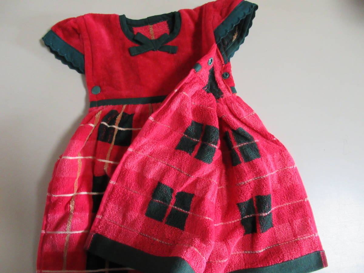 R6 02* car rure dress hanger towel ( hanger attaching ) red cotton 100% face towel 