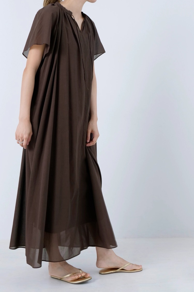  новый товар state of mind хлопок шифон maxi One-piece большой . прямой . надеты Brown 