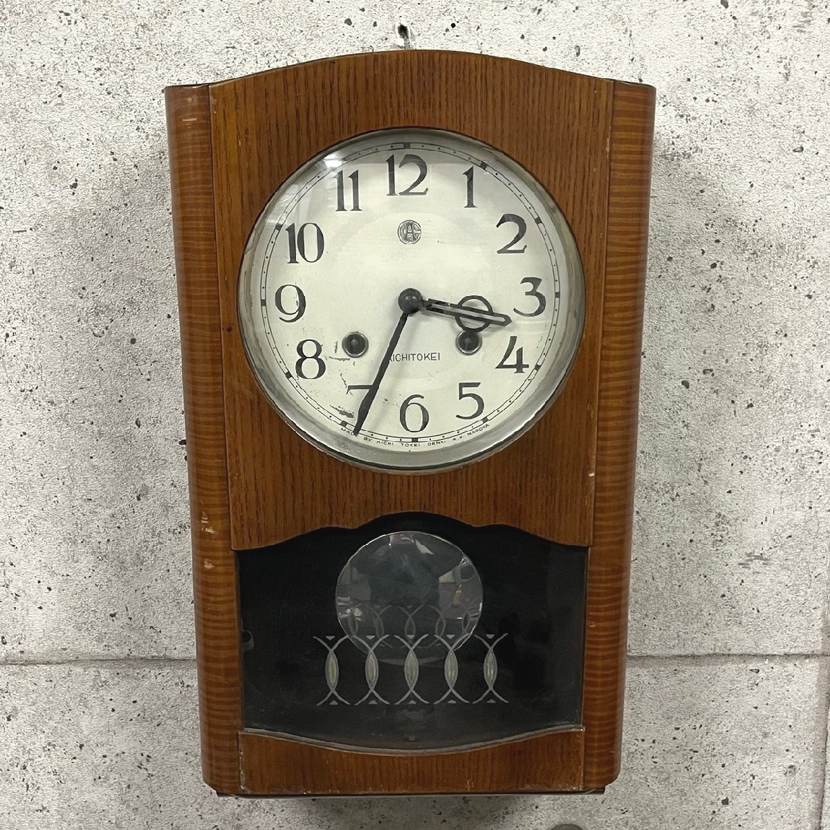 AICHI TOKEI 愛知時計 振子時計 壁掛け時計 柱時計 ゼンマイ式 手巻き 昭和レトロ 020714w/T1（100）の画像1