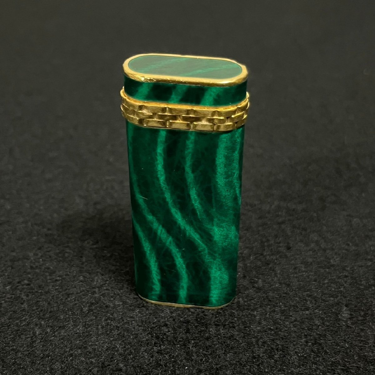 Cartier カルティエ ガスライター マカライト 緑 マーブル柄 喫煙具 火花確認済み　022101w/T9（60）_画像1