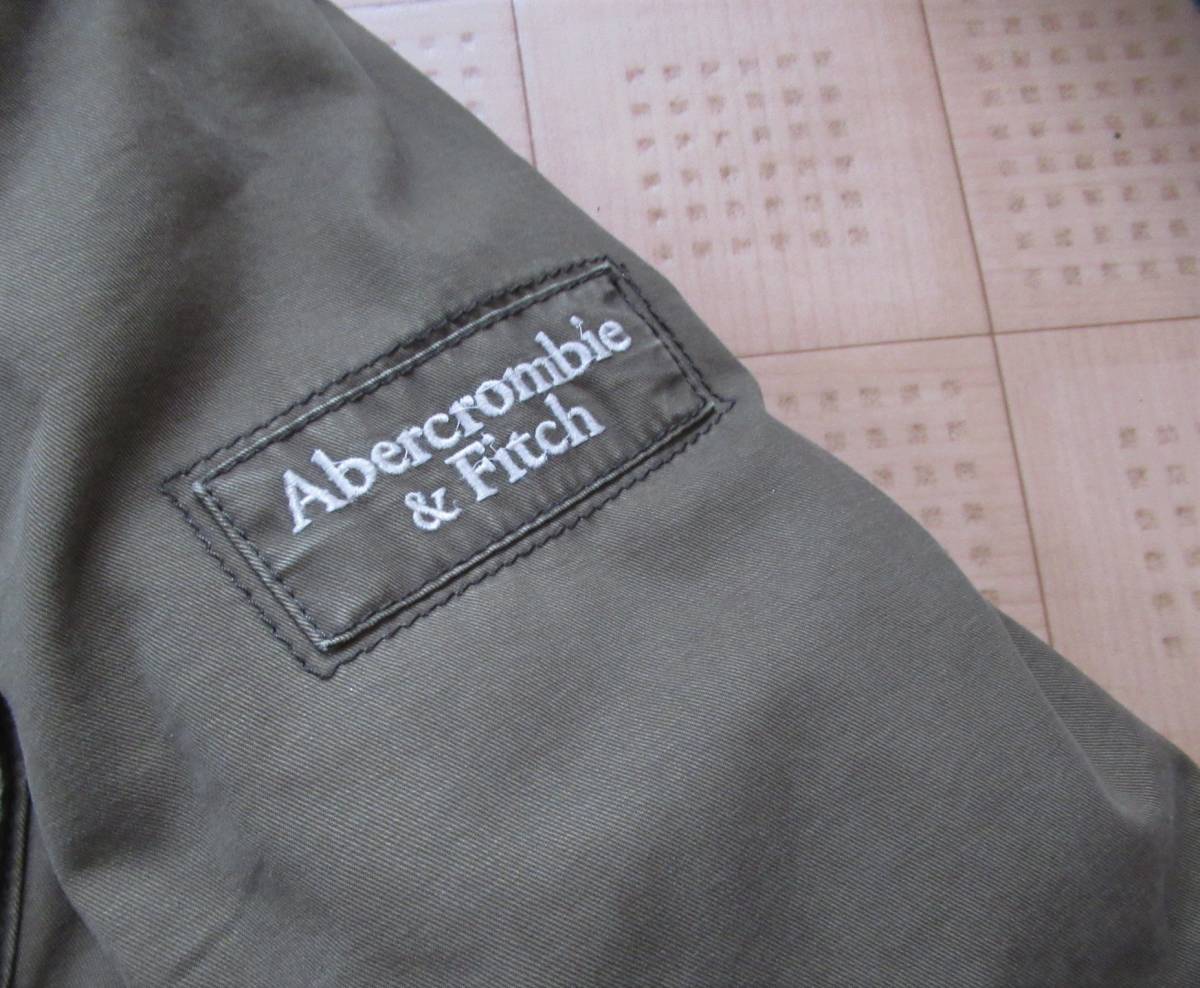 即決 Abercrombie&Fitch メンズ アバクロボアミリタリージャケット オリーブ Sサイズ Mサイズ相当 アバクロ_画像3