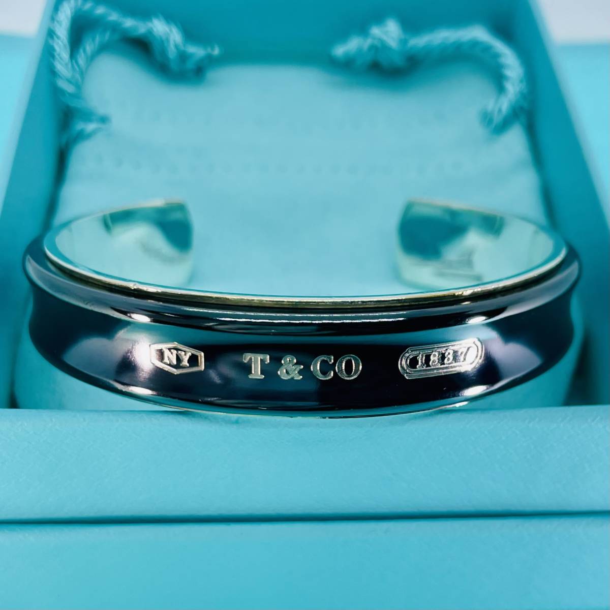 ティファニー チタン ナロー カフ 1837 ブレスレット ブラック TIFFANY&Co.★699_画像2