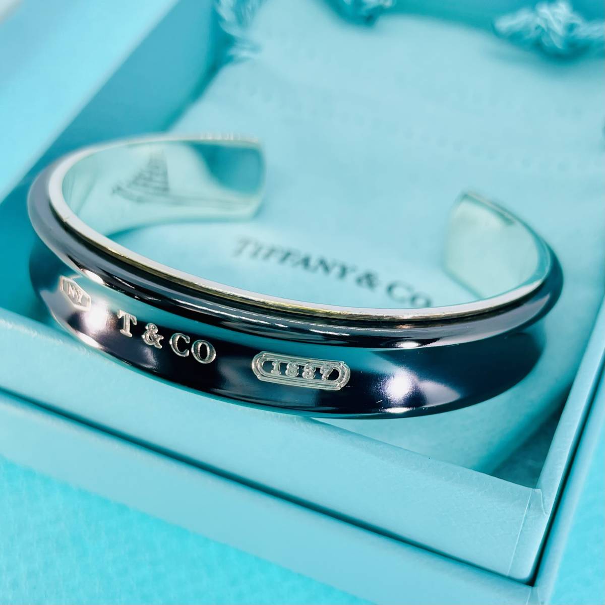 ティファニー チタン ナロー カフ 1837 ブレスレット ブラック TIFFANY&Co.★699_画像1