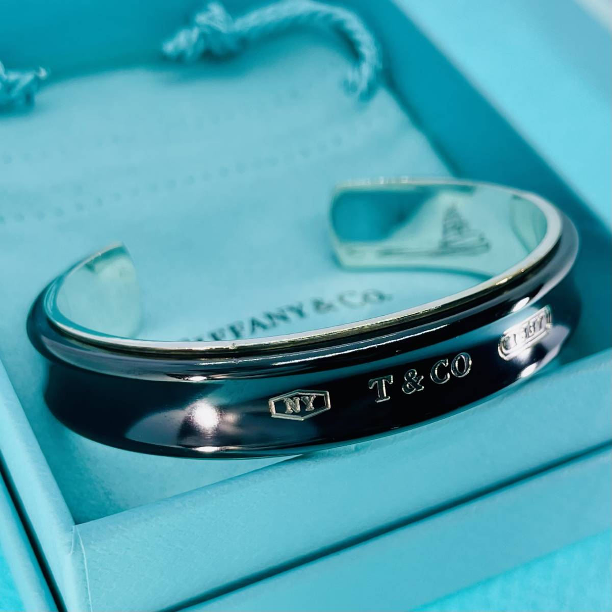 ティファニー チタン ナロー カフ 1837 ブレスレット ブラック TIFFANY&Co.★699_画像3