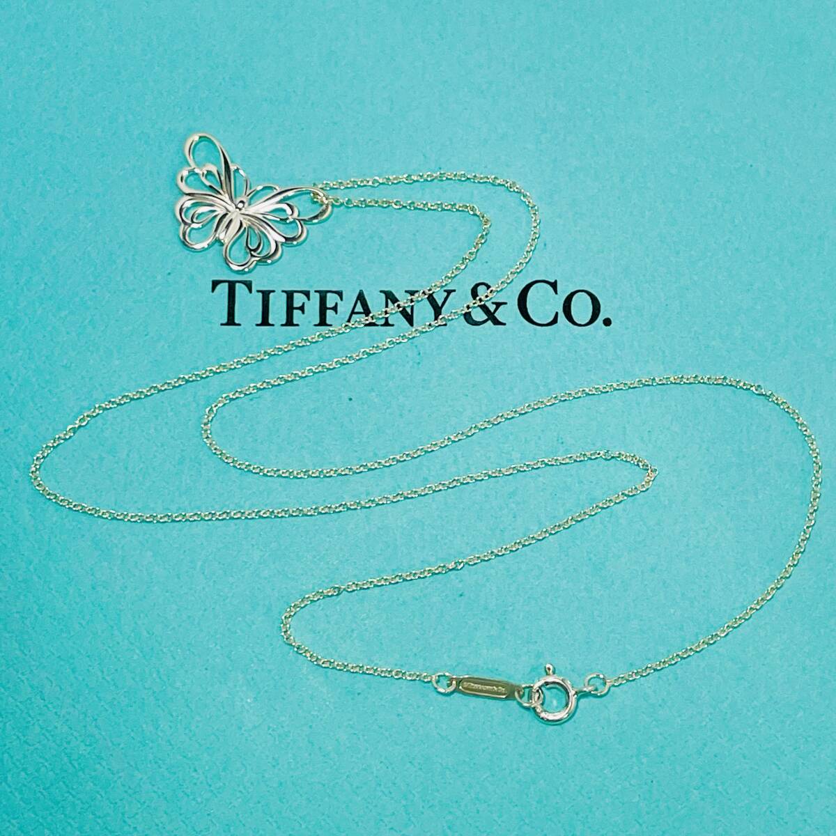 希少 ティファニー バタフライ 蝶々 ネックレス シルバー TIFFANY&Co. 46cm★768の画像3