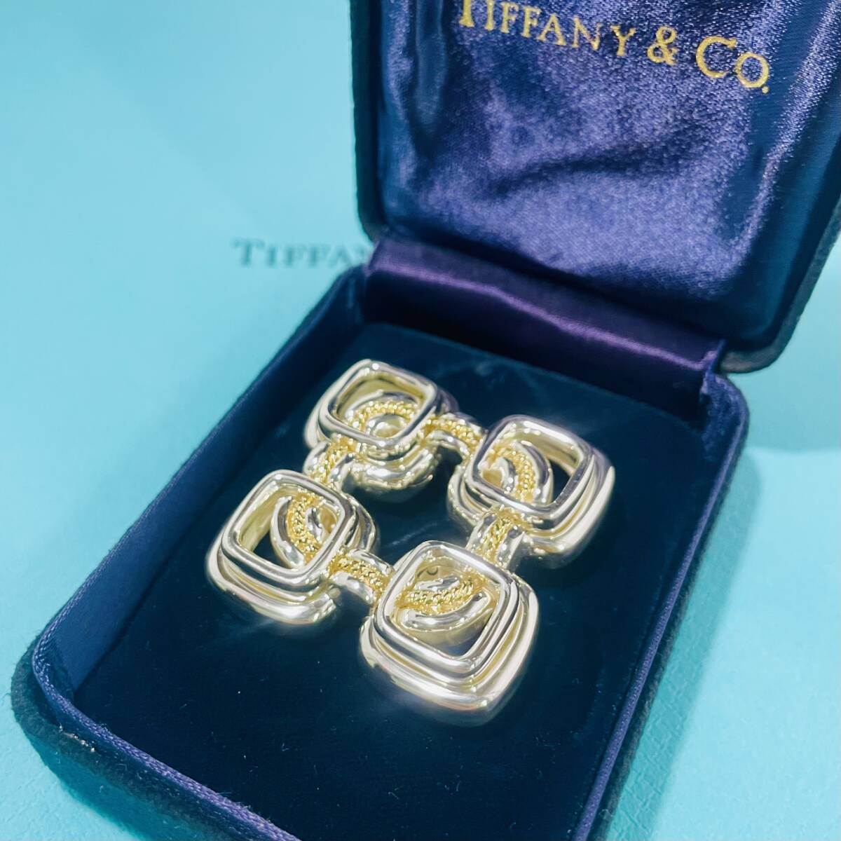 希少　ティファニー　ヴィンテージ　コンビ　ブローチ　925 750 希少 ティファニー ヴィンテージ コンビ ブローチ 925 750
