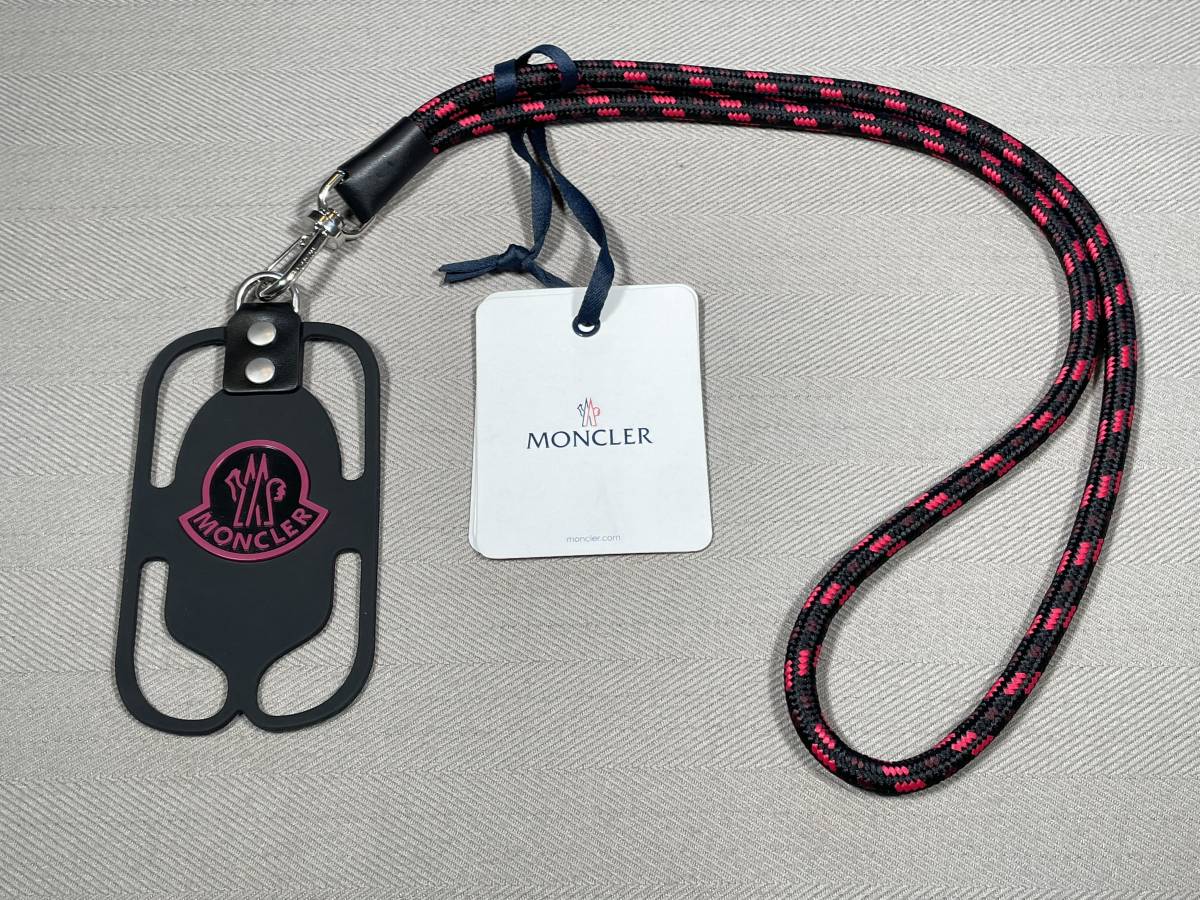 新品 本物 モンクレール MONCLER スマートフォン ストラップ スマホ ケース iPhone ブラック ピンク ロゴ カバー ホルダー