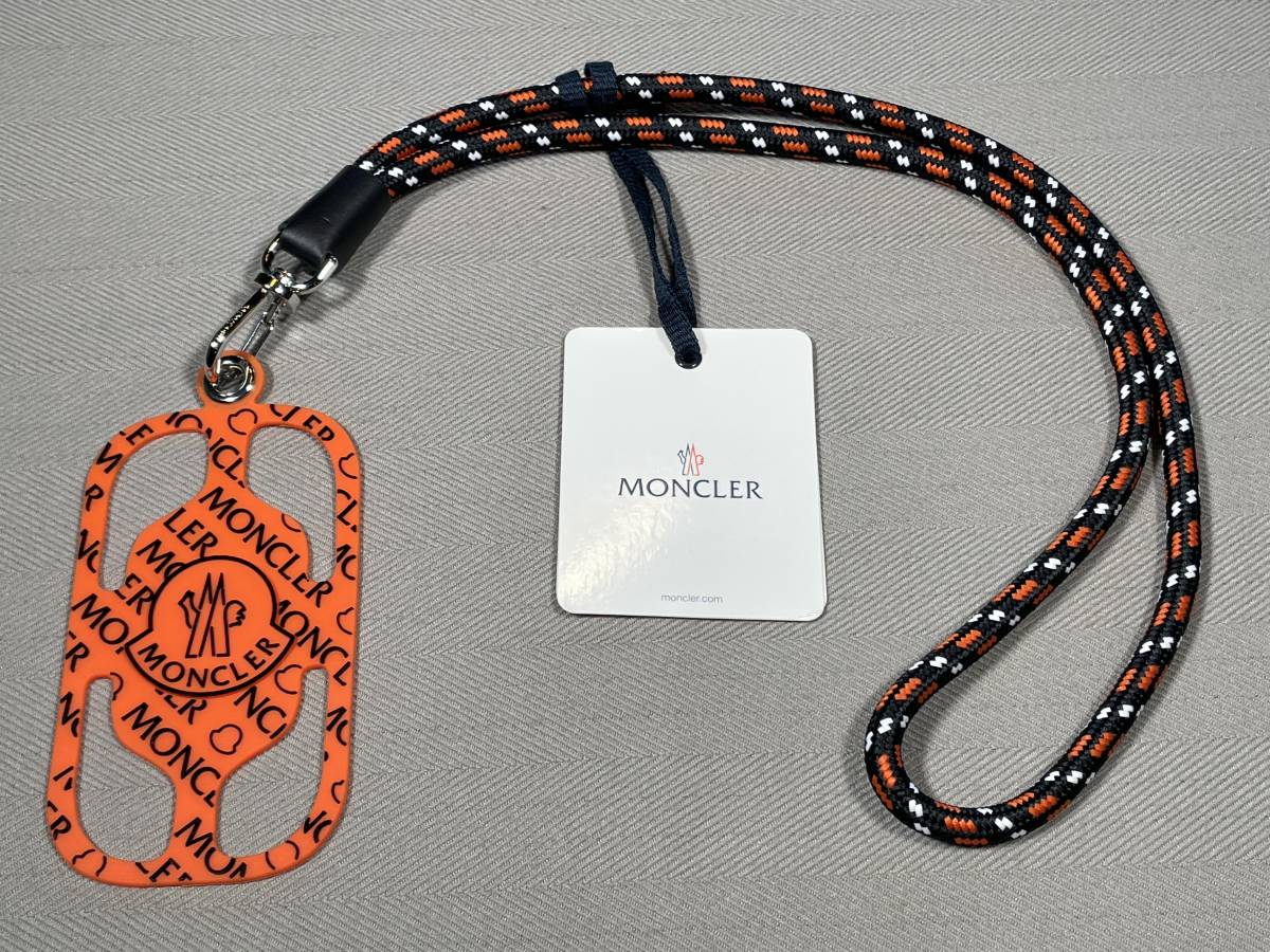 新品 本物 モンクレール MONCLER スマートフォン ストラップ スマホ ケース iPhone オレンジ ブラック ロゴ カバー ホルダー