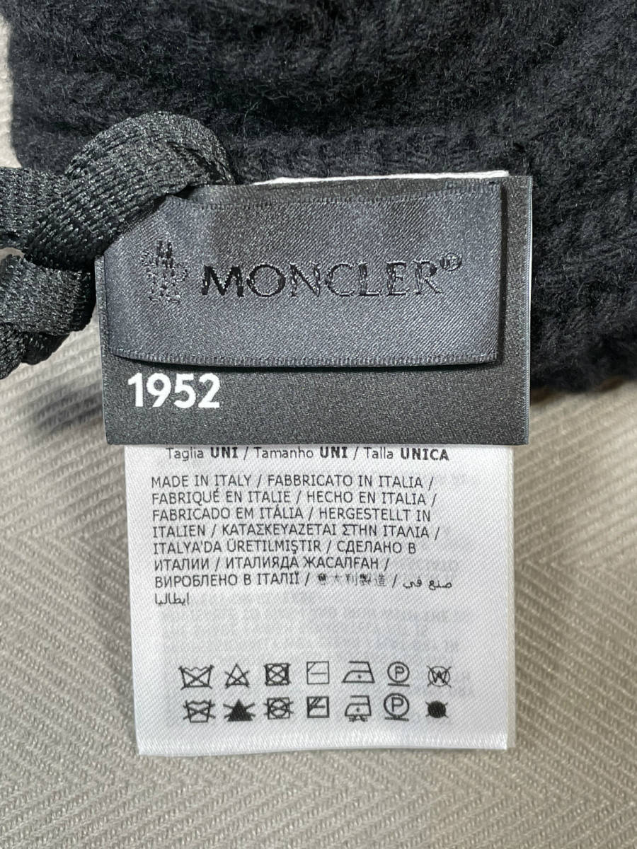 新品 本物 モンクレール MONCLER GENIUS 1952 ヴァージンウール ニット帽 ブラック 黒 帽子 ロゴ ニットキャップ ビーニー ジーニアス_画像6
