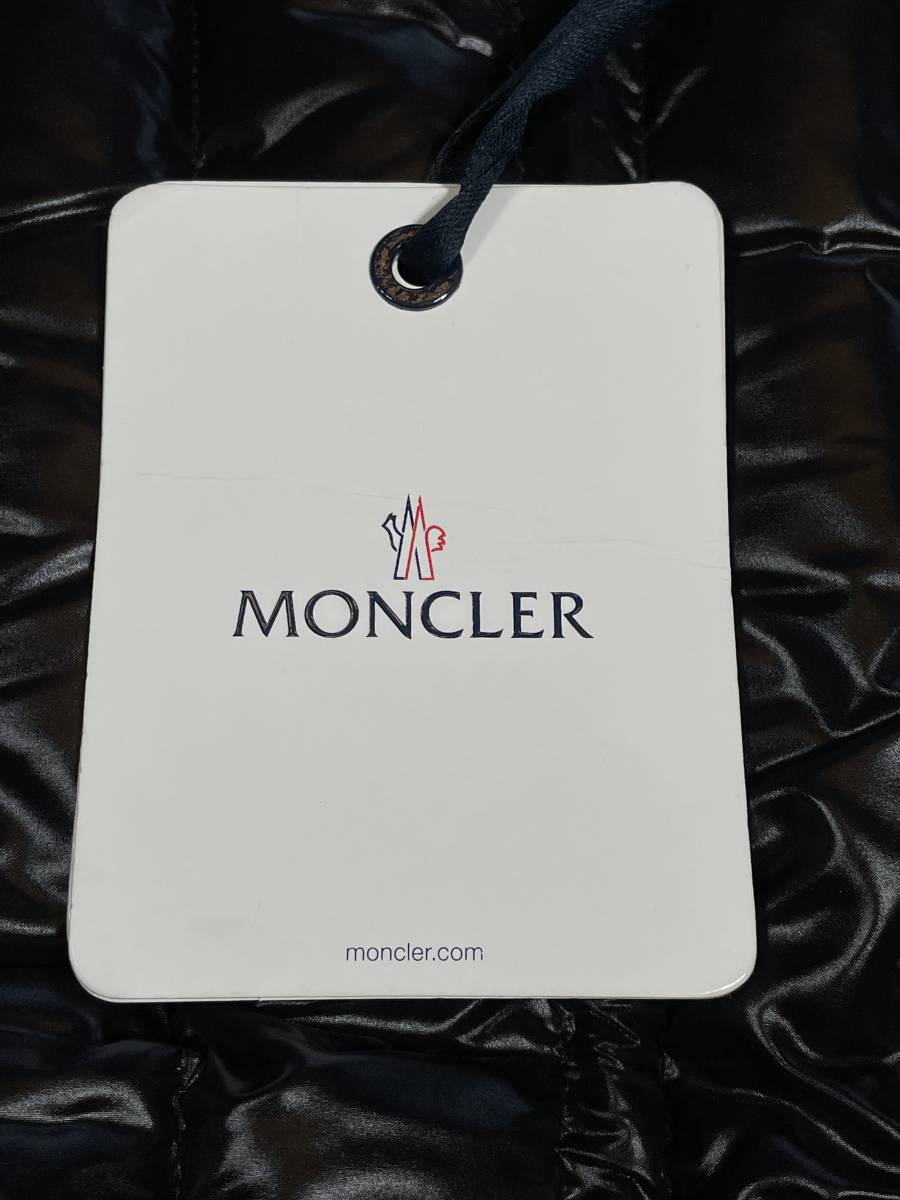 新品 本物 モンクレール MONCLER ダウン ネックウォーマー 黒 ブラック マフラー ストール ロゴ_画像6