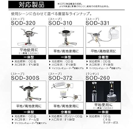 ソト (SOTO) 日本製 OD缶 アウトドア パワーガス トリプルミックス 【105 SOD-710T/ 250 SOD-725_画像5