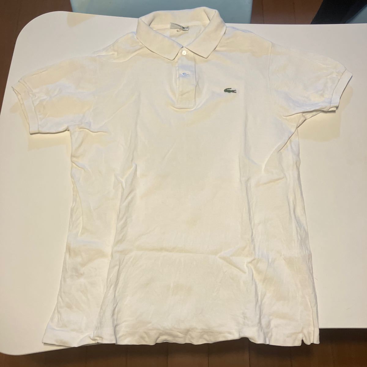 フランス製 LACOSTE ラコステ 半袖ポロシャツ サイズ6 ホワイト 白_画像1