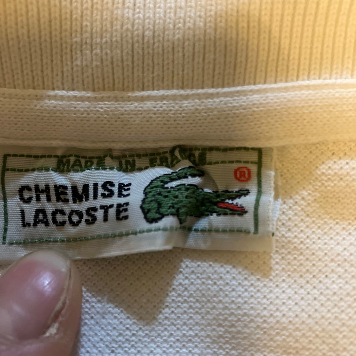 フランス製 LACOSTE ラコステ 半袖ポロシャツ サイズ6 ホワイト 白_画像4