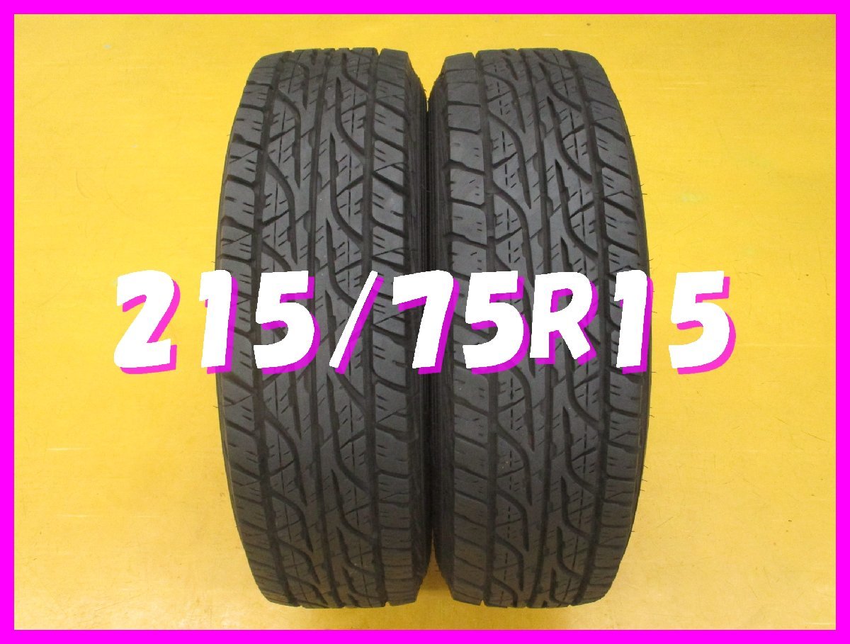 ◆送料無料 B1s◆　215/75R15　100/97Q　ダンロップ　GRANDTREK AT3　夏２本　※ホワイトレター付き_画像1