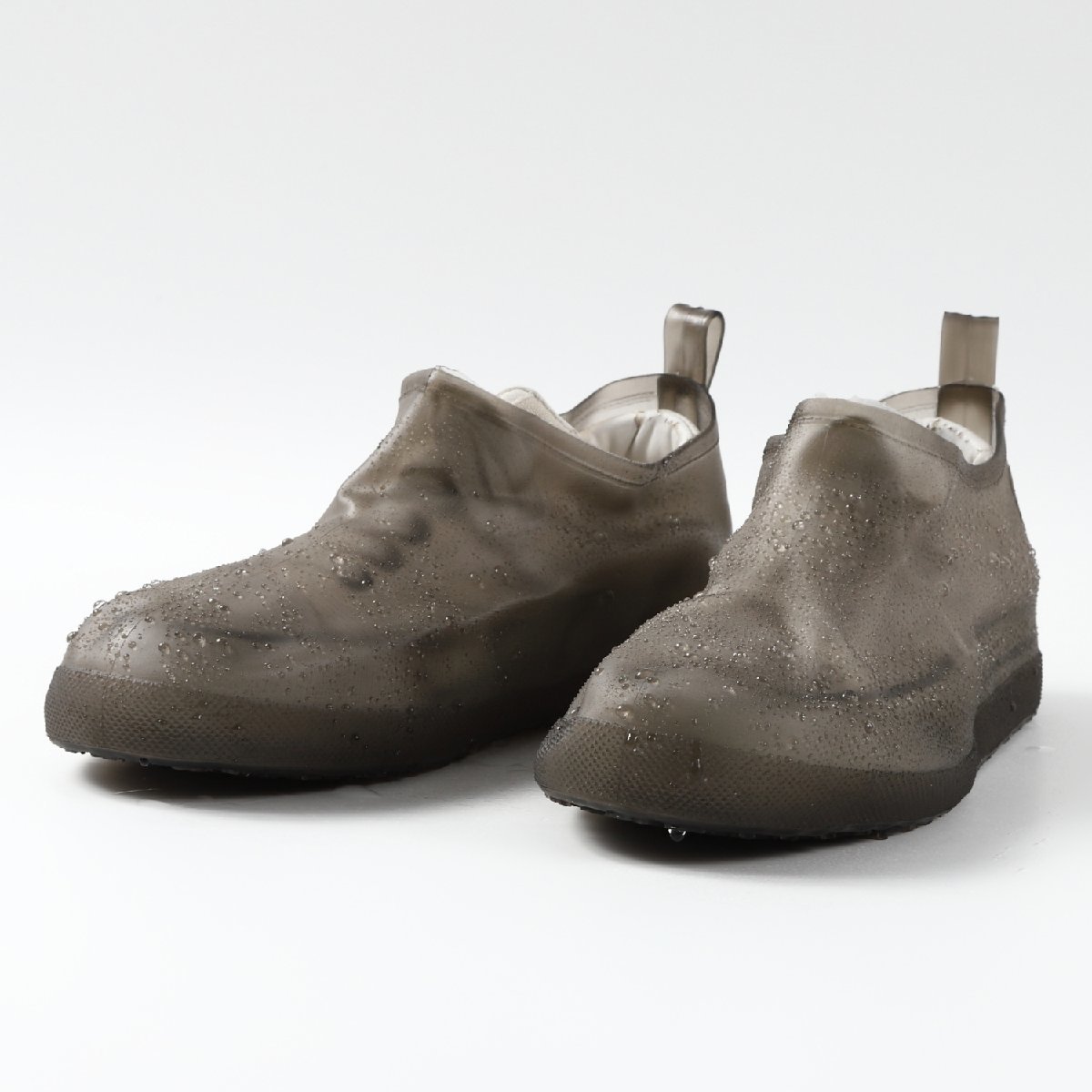  rain shoes cover slipping difficult black 24.5~25.0cm shoe sole ~27cm lady's commuting stylish waterproof PVC