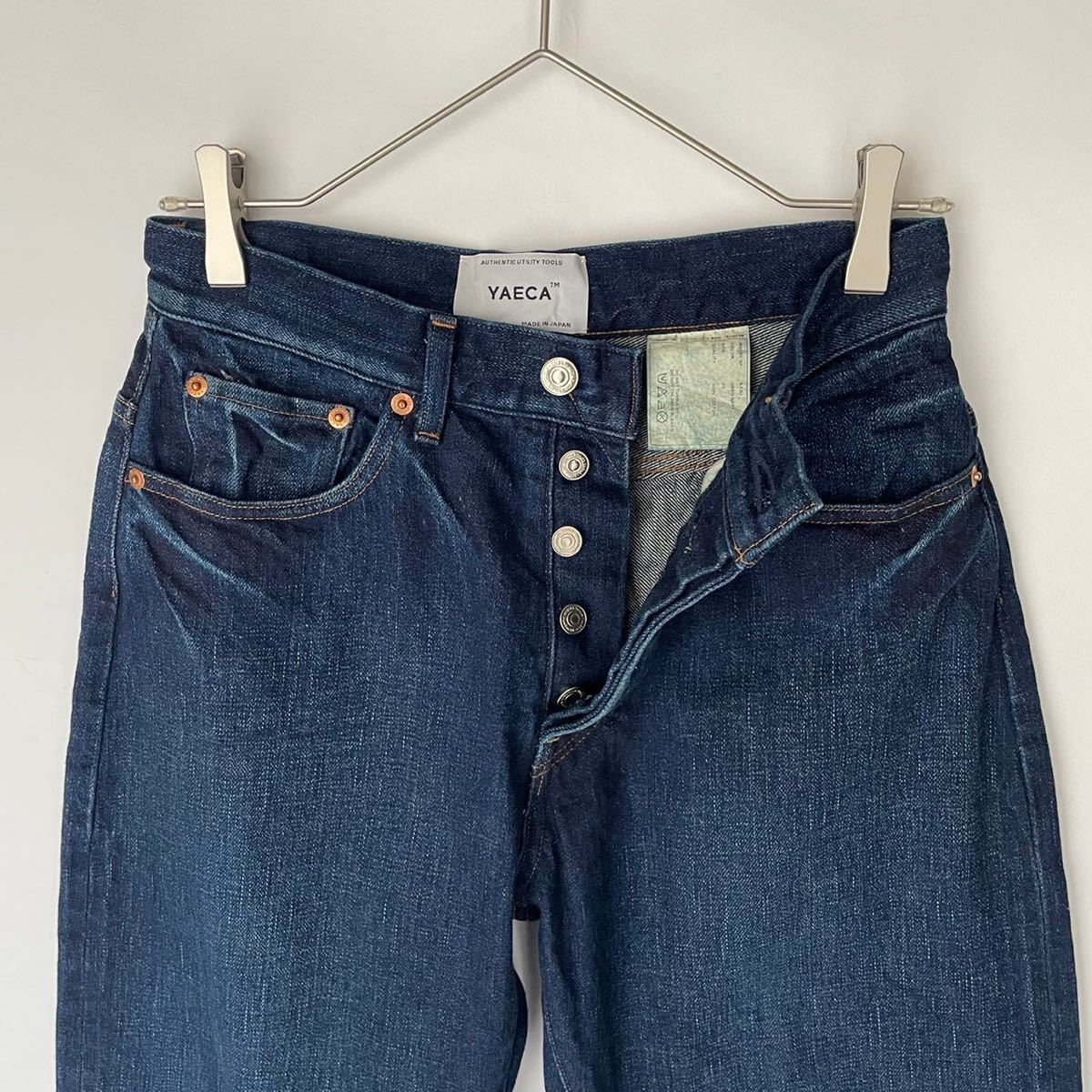 YAECA ヤエカ 美品 デニム ジーンズ ワイドテーパード 9−12U デニムパンツ DENIM インディゴ ボタンフライ コットン100% size 28_画像5