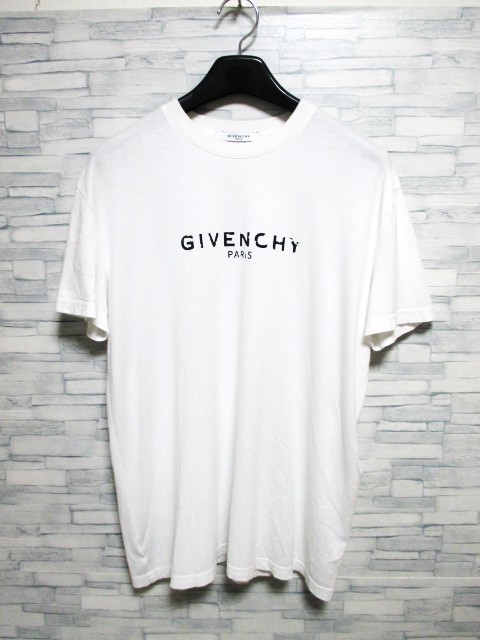 ☆GIVENCHY ジバンシィ ジバンシー プリント ロゴ Tシャツ 半袖 オーバーサイズ/メンズ/ⅩS☆白