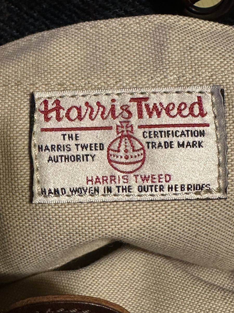 bonfanti Harris Tweedbon fan ti Harris tweed tote bag Italy made check bottle green 