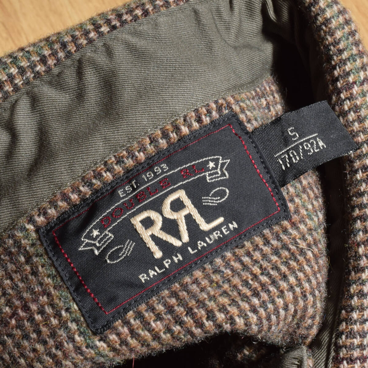 メンズS 170cm 名作 極美品 RRL ダブルアールエル ウール ツイード ハンティング シャツ ジャケット ラルフローレンWOOL TWEED WINDOWPANE_画像4