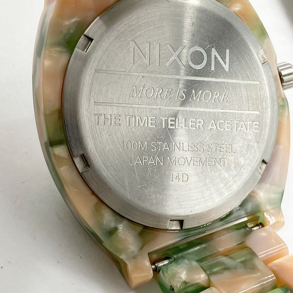$【売り切り】Nixonニクソン 腕時計 MORE IS MORE THE TIME TELLER タイムテラーACETATEアセテート クォーツ 3針時計 希少モデル _画像7