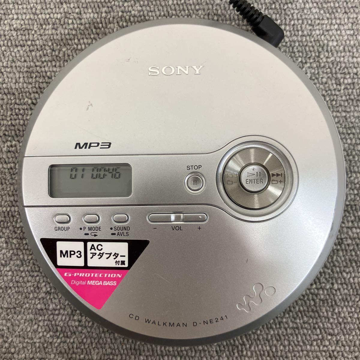 ●【売り切り】SONY ソニー ポータブルオーディオプレイヤー D-NE241 CDウォークマン MP3 ACアダプター付属 イヤホン2個付属 動作確認済み_画像3