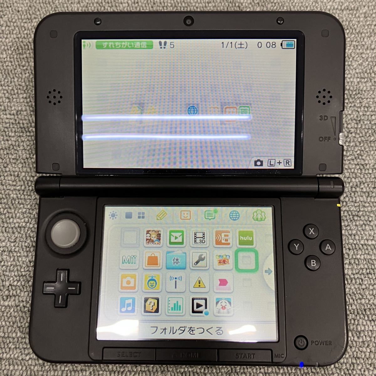 ◆【売り切り】Nintendo 任天堂 ニンテンドー3DS LLSPR-001動作確認済み+ソフトセット マリオメーカー ヨッシー マリオカート7 etc..._画像3