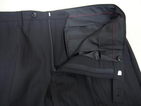 (sk) 55000-11-Y4 春夏 2ツボタン ノータック スリム スーツ ウォッシャブル 洗えるスーツ 黒 ブラック ストライプ メンズ ビジネス_画像7