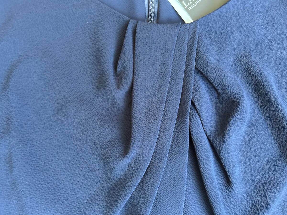  price cut < domestic sending > new goods! Ralph Lauren! navy blue, pin tuck trim Sara Sara dress US.10