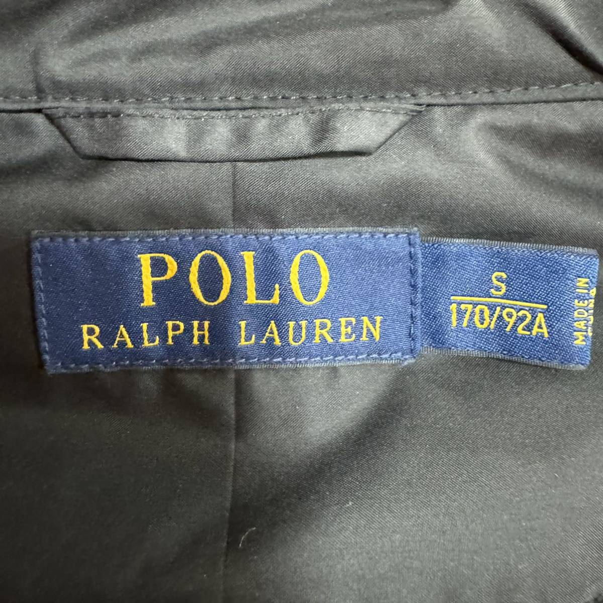 1円〜 【現行タグ】POLO RALPH LAUREN ポロ ラルフローレン 裏地チェック 中綿入りナイロンジャケット S 黒_画像8