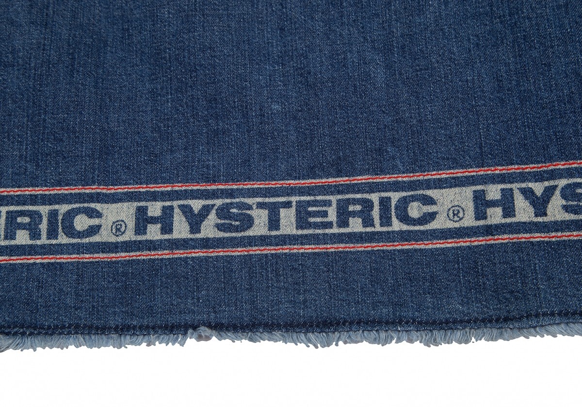 ヒステリックグラマーHYSTERIC GLAMOUR ロゴ抜染デニムラップスカート 青赤他FREE_画像5