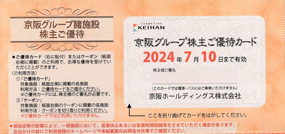 京阪グループ諸施設 株主ご優待 ひらかたパーク入園他 送料込_画像1