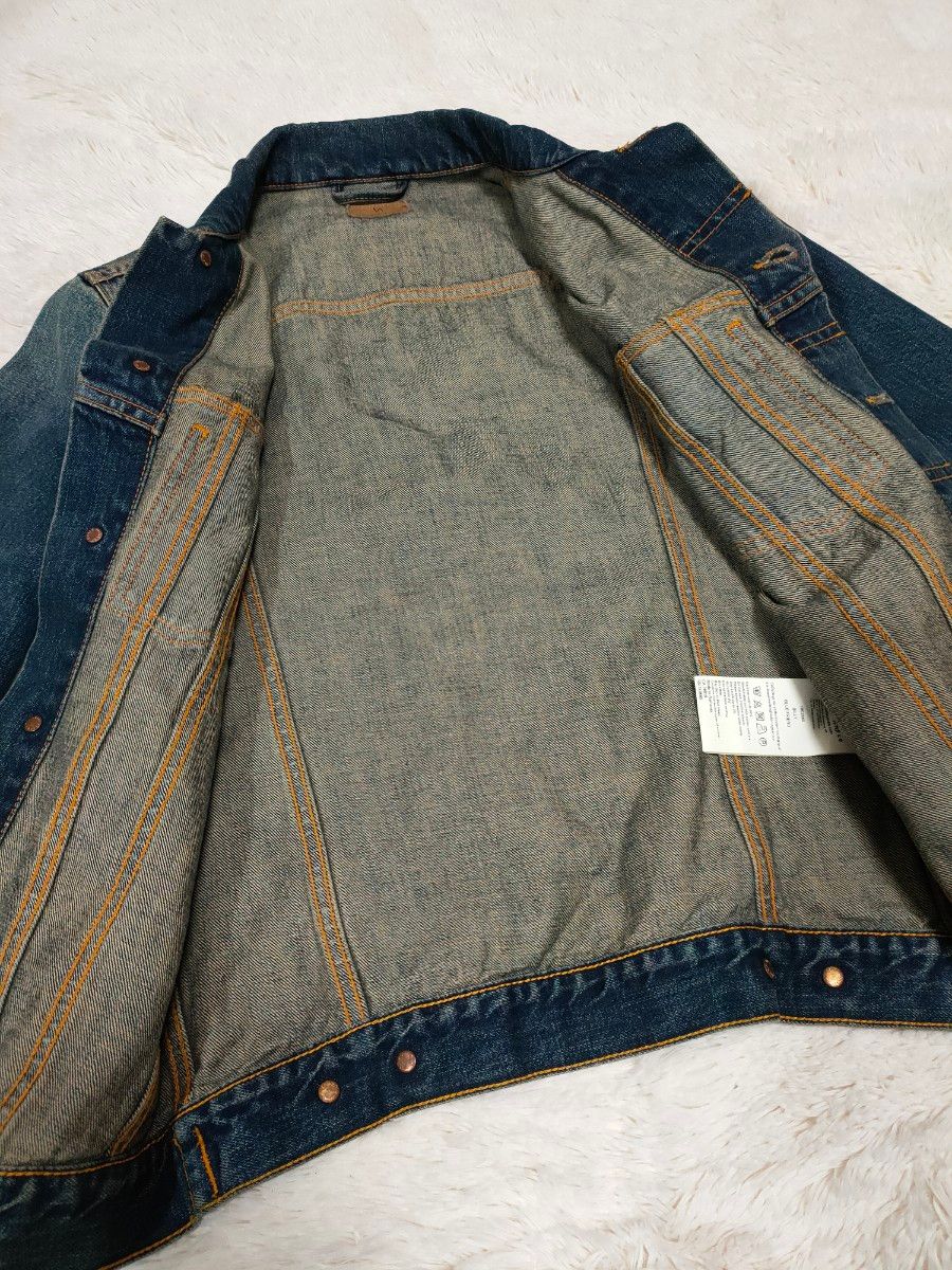 Nudie Jeans ヌーディジーンズ　デニムジャケット　BILLY 　M　 濃紺　BLUEFRIEND　USED加工　