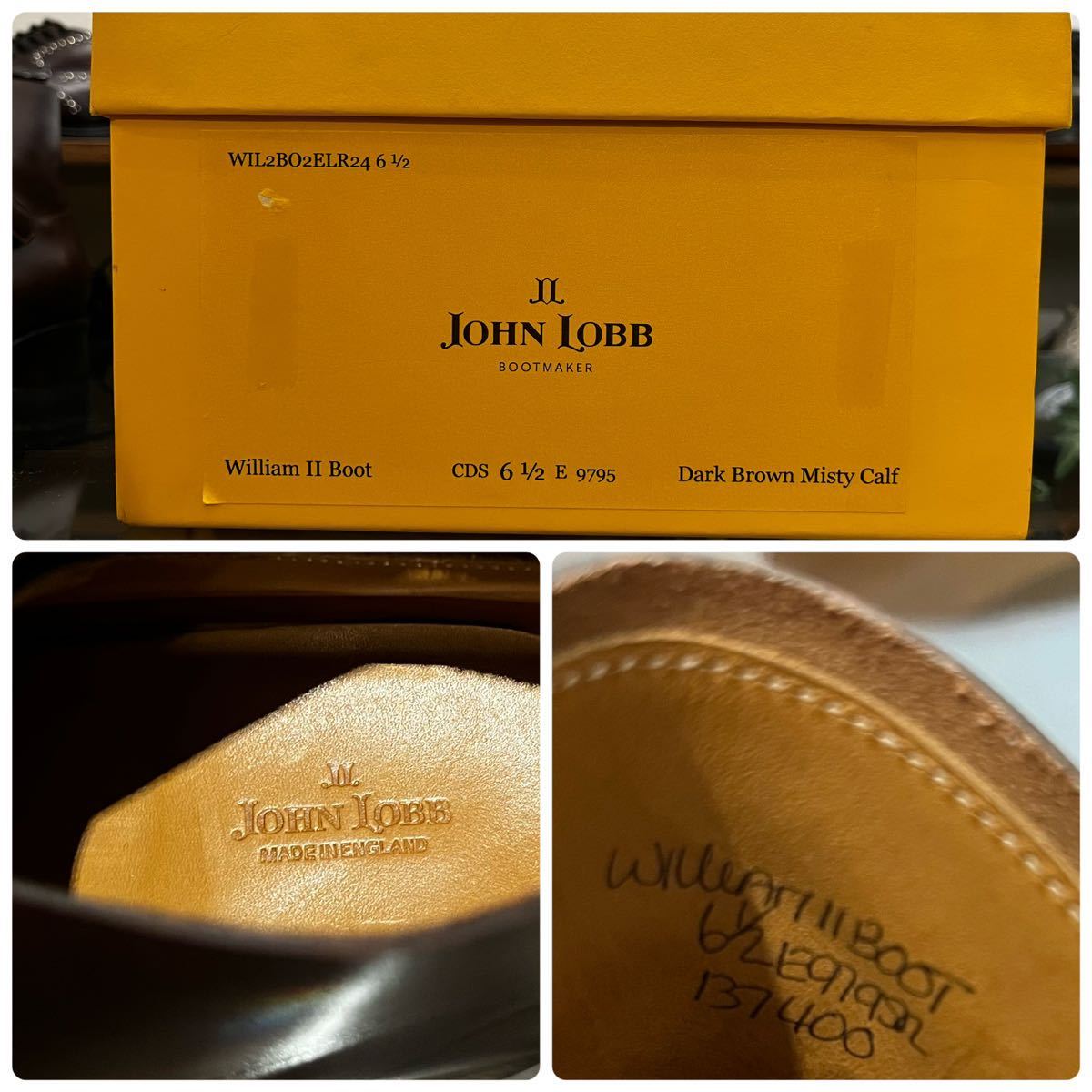 未使用 激レア JOHN LOBB William Ⅱ Boot UK6.5E ジョンロブ　ウィリアム　ブーツ　ミスティーカーフ 黄箱_画像10