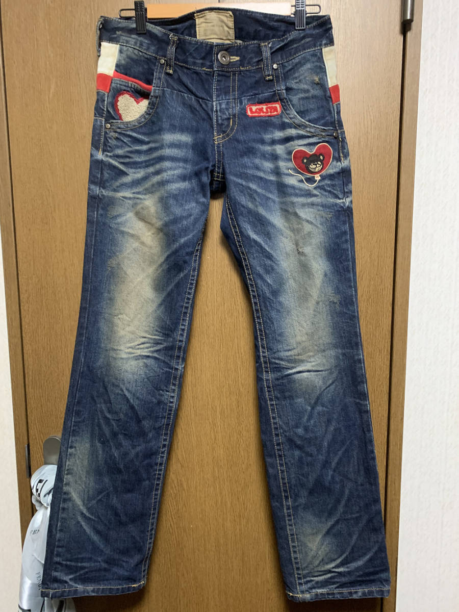 S LOLITA JEANS｜ロリータ ジーンズ ボーイズ クマ ワッペン 加工デニム LOVELY TEDDYBEAR_画像3