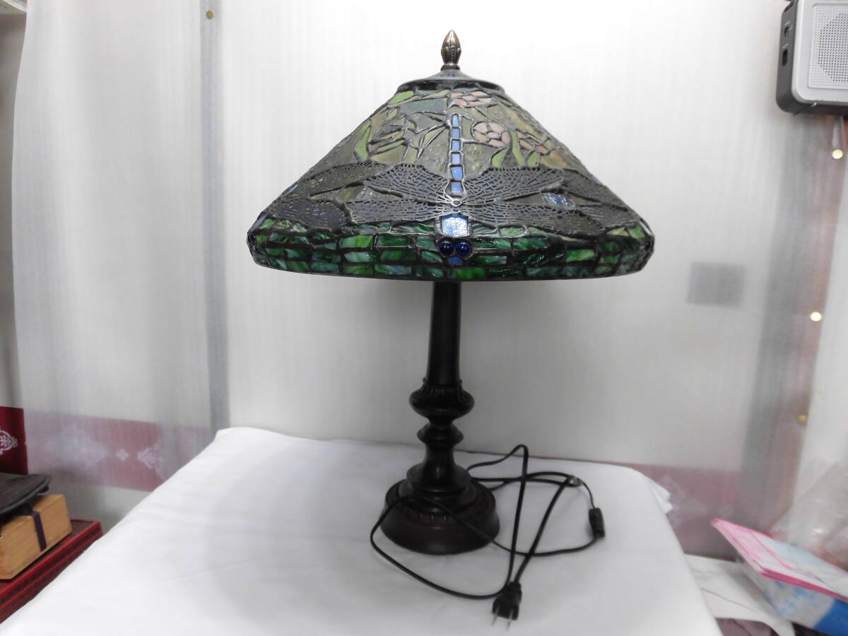 電気、スタンド(傘=トンボとツユ草柄=使用可能)インテリア 電気、スタンド(傘=トンボとツユ草柄=使用可能)インテリア