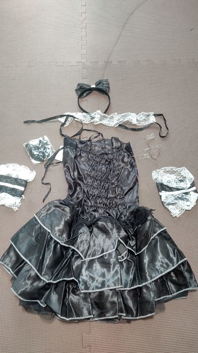 コスプレ衣装 ブラックのゴスロリメイド風衣装の画像2