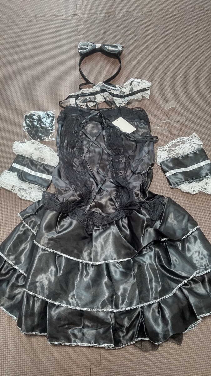 コスプレ衣装 ブラックのゴスロリメイド風衣装の画像1