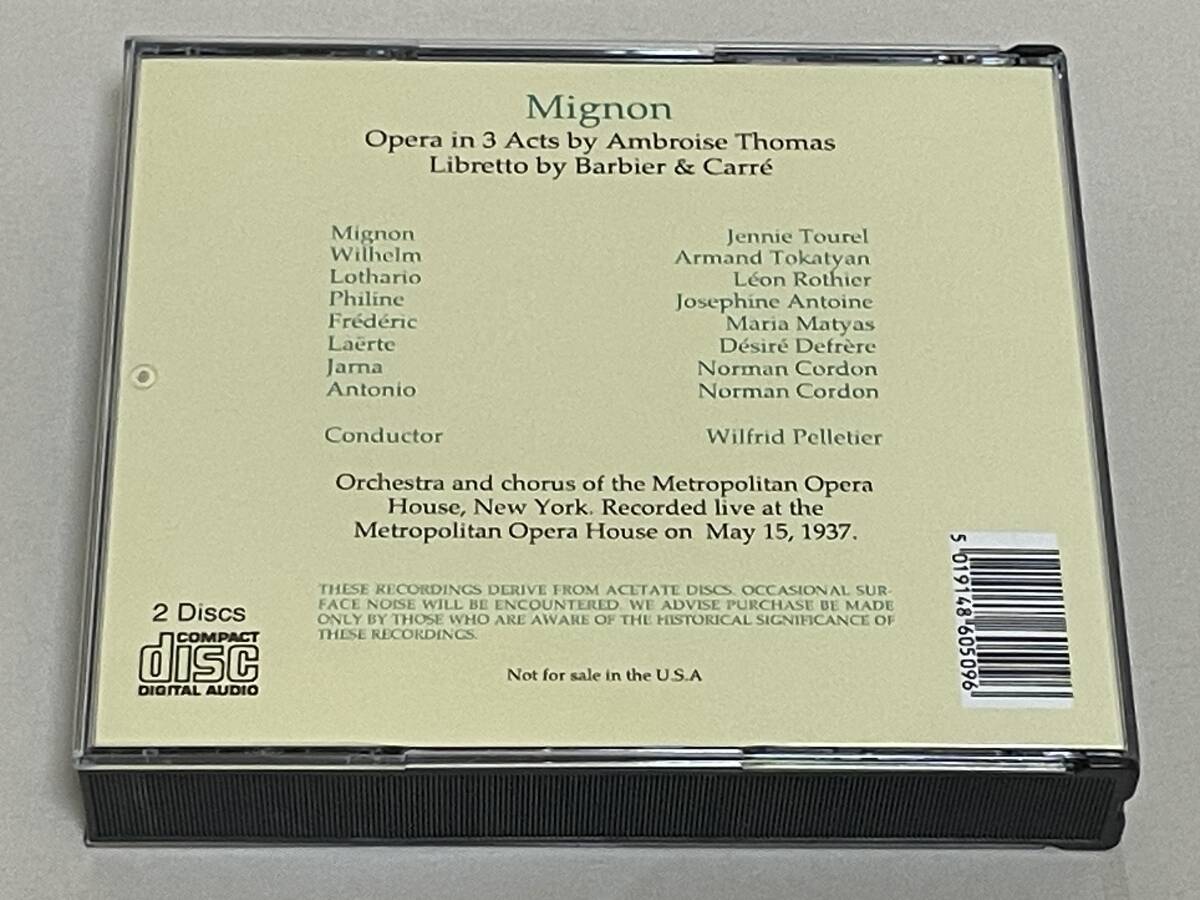 Walhall２CD◇アンブロワーズ・トマ:歌劇「ミニョン」　ウィルフリード・ペレティエ指揮　メトロポリタン歌劇場管弦楽団・合唱団 S35_画像3