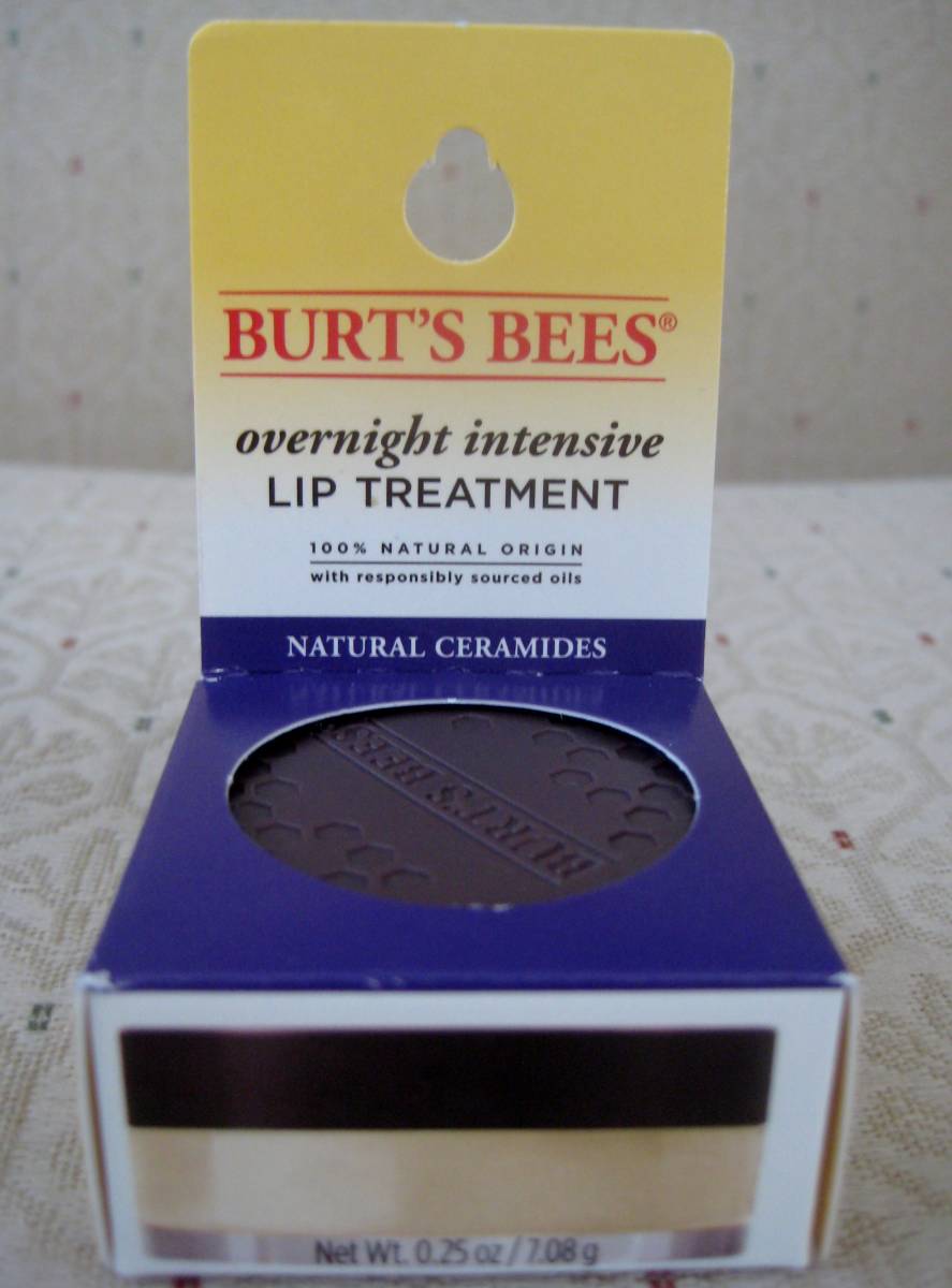 バーツビーズBurt's Bees Natural Overnight Intensive Lip Treatmen 夜間用オーバーナイトインテンシブ リップ トリートメント_画像1