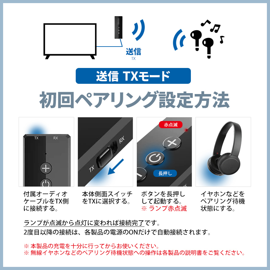 Bluetooth5.0 送受信機 palm オーディオ 送信機 受信機 レシーバー トランスミッター USB iphone/android 対応 一台三役 ネコポス 送料無料_画像6