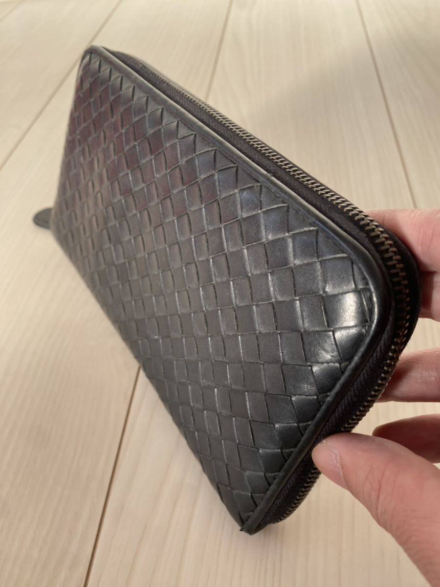 美品！送料込み！BOTTEGA VENETA ボッテガヴェネタ イントレチャート ラウンドファスナー ジッピーウォレット 長財布 本革 レザーの画像3