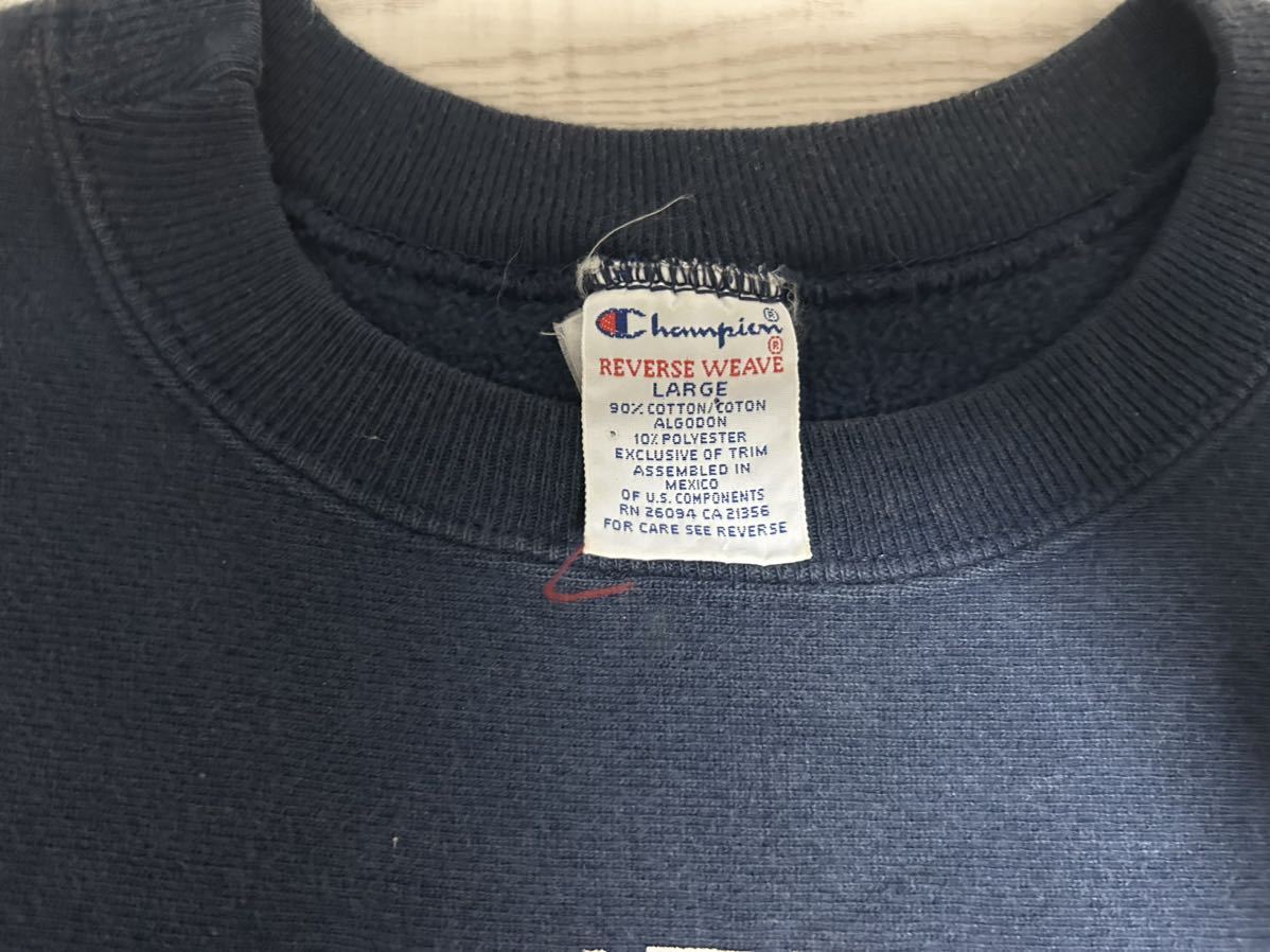 champion チャンピオン　リバースウィーブ　90s 刺繍タグ　ネイビー　L reverse weave スウェット　80s 70s USA製　ビンテージ vintage_画像5