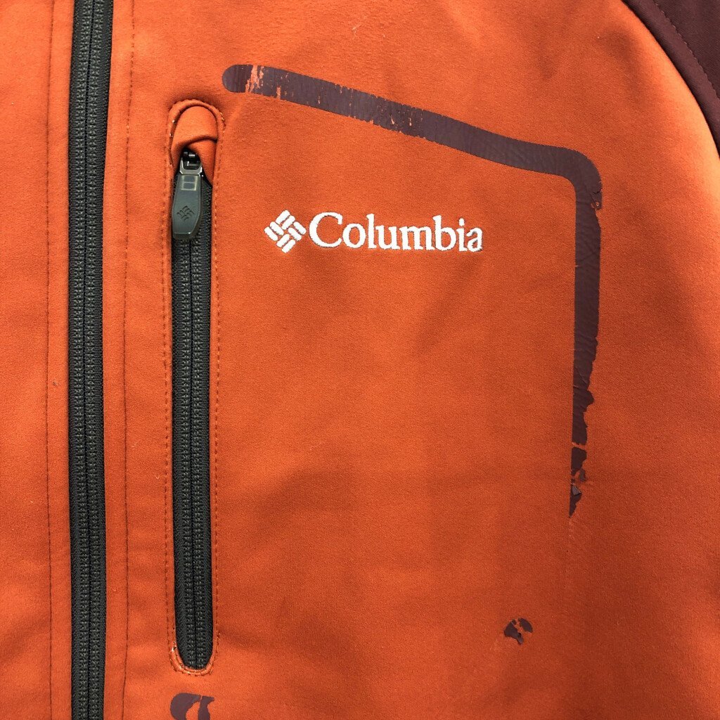 Columbia コロンビア OMNI-WIND ソフトシェルジャケット アウトドア キャンプ オレンジ (メンズ XL) 中古 古着 P6843_画像4