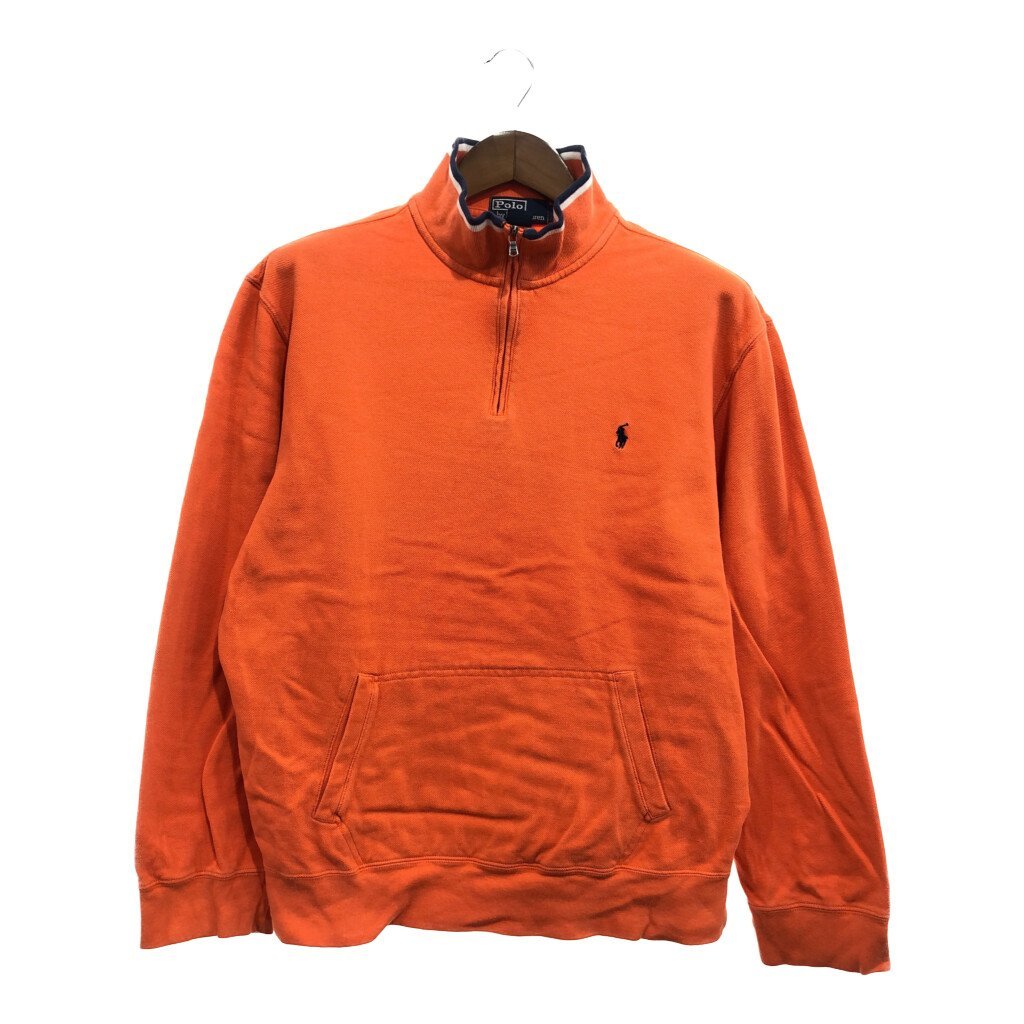 90年代 Polo by Ralph Lauren ポロ ラルフローレン スウェット カジュアル ワンポイントロゴ オレンジ (メンズ L) 中古 古着 P6770