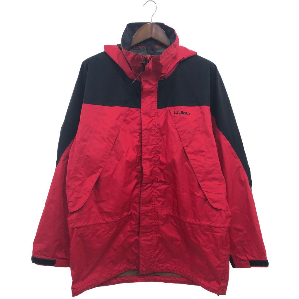 お歳暮ならオンライン 90年代 L.L.Bean エルエルビーン MOUNTAIN GUIDE GORE-TEX ゴアテックス マウンテンパーカー 防水 レッド (メンズ L) 中古 古着 P7092 男性用