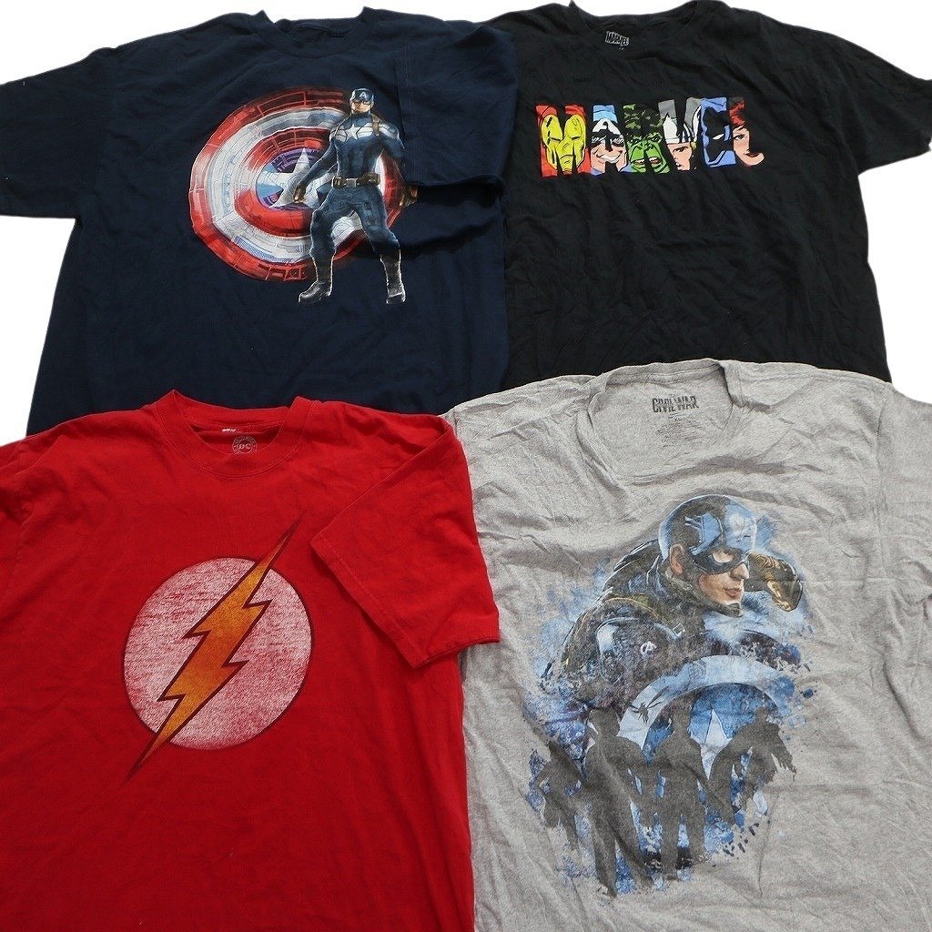 古着卸 まとめ売り マーベル 半袖Tシャツ 14枚セット (メンズ XL ) スーパーマン スパイダーマン デッドプール MR5088 1円スタート_画像2