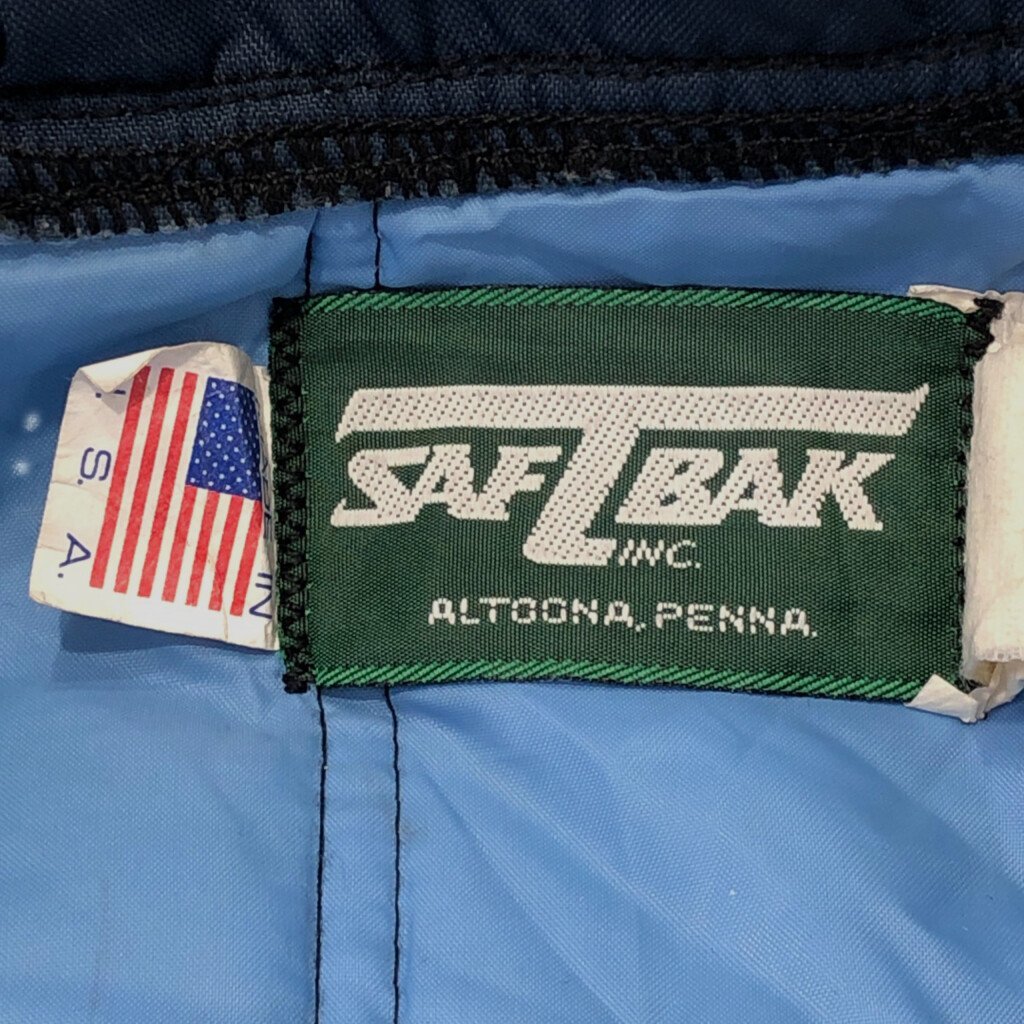80年代 USA製 SAFTBAK キルティング ジャケット アメカジ ネイビー (メンズ L相当) P2498 1円スタート_画像7