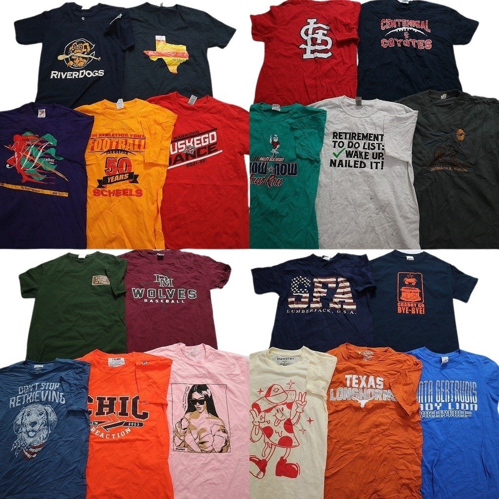 古着卸 まとめ売り 半袖Tシャツ 20枚セット (メンズ S /M ) カラーＴプリント TS20 MR4910 1円スタート_画像1